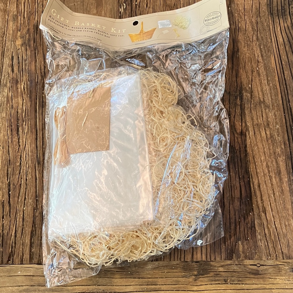 Cost Plus World Market Gift Basket Kit with White and Tan Accents